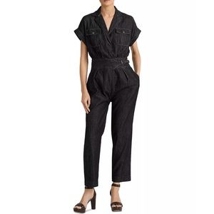 Lauren Ralph Lauren Short Sleeve Denim Jumpsuit